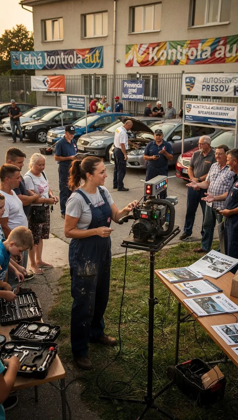 Pracovník autoservisu vysvetľuje zákazníkovi rozdiel medzi nevyhnutnou a voliteľnou opravou klimatizácie